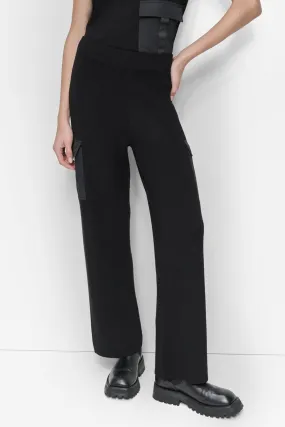 SWEATER PANT WITH SATIN POCKET