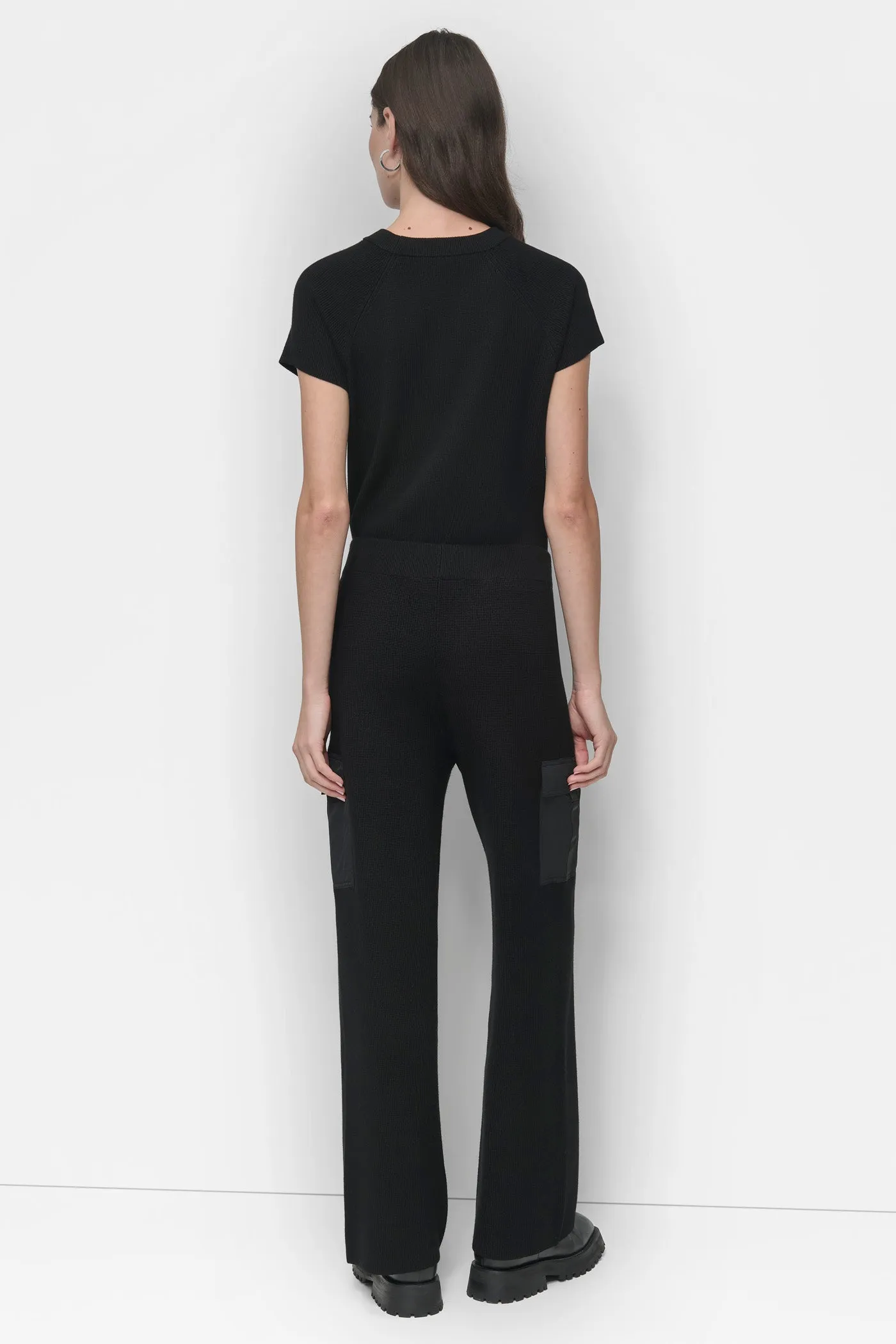 SWEATER PANT WITH SATIN POCKET