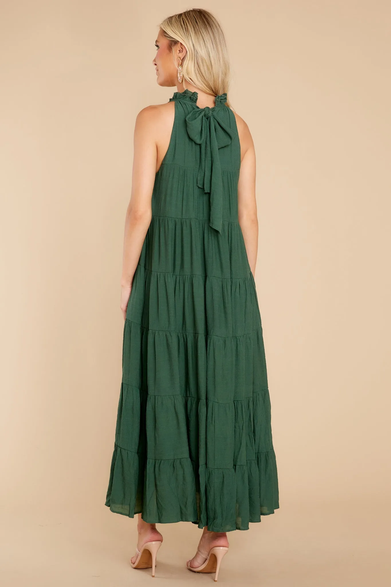 Take Me Dancing Dark Green Maxi Dress