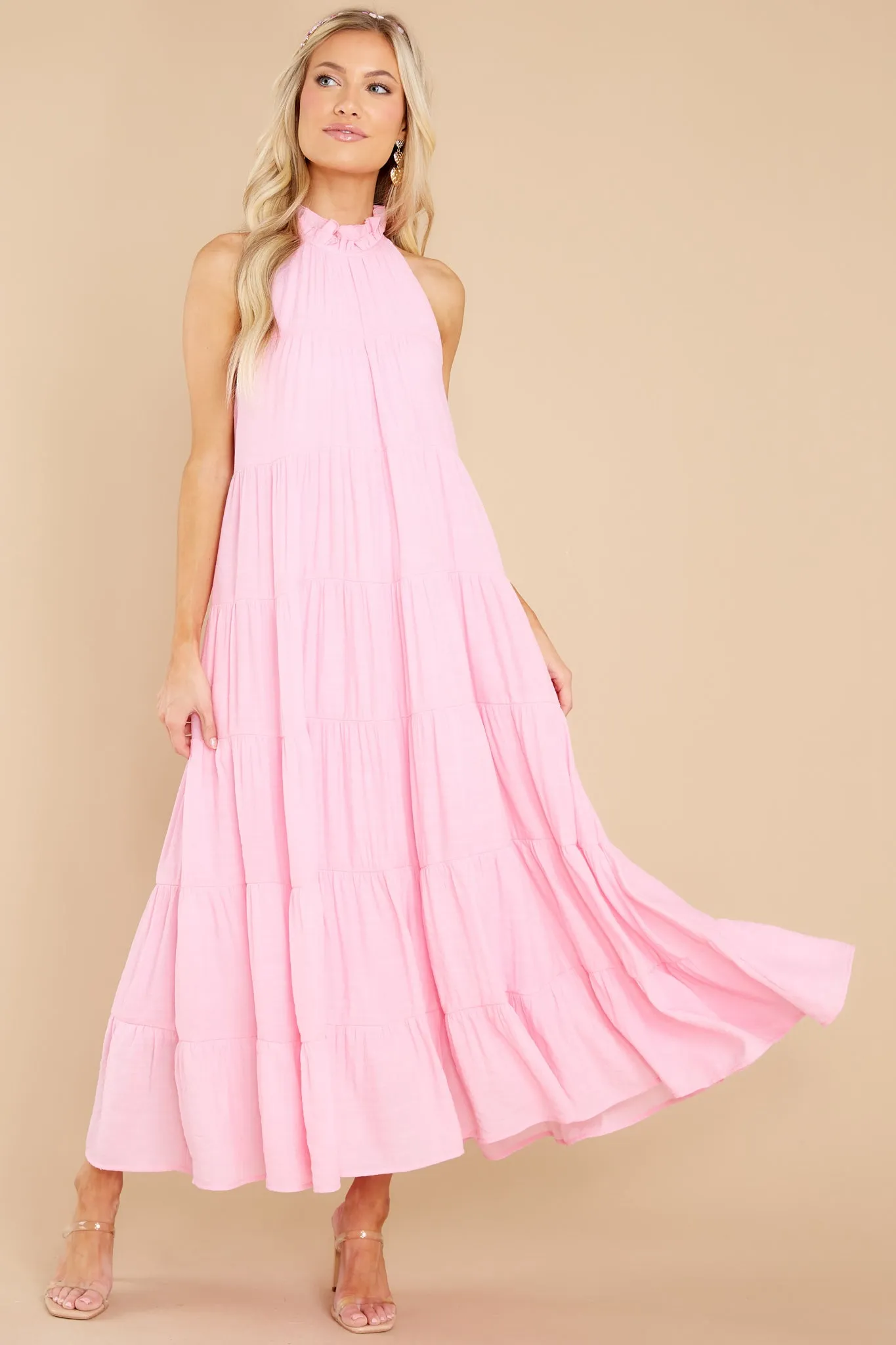 Take Me Dancing Pink Maxi Dress