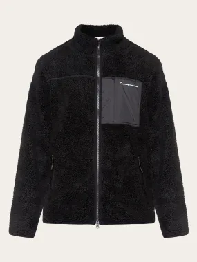 Teddy fleece zip sweat - Black Jet