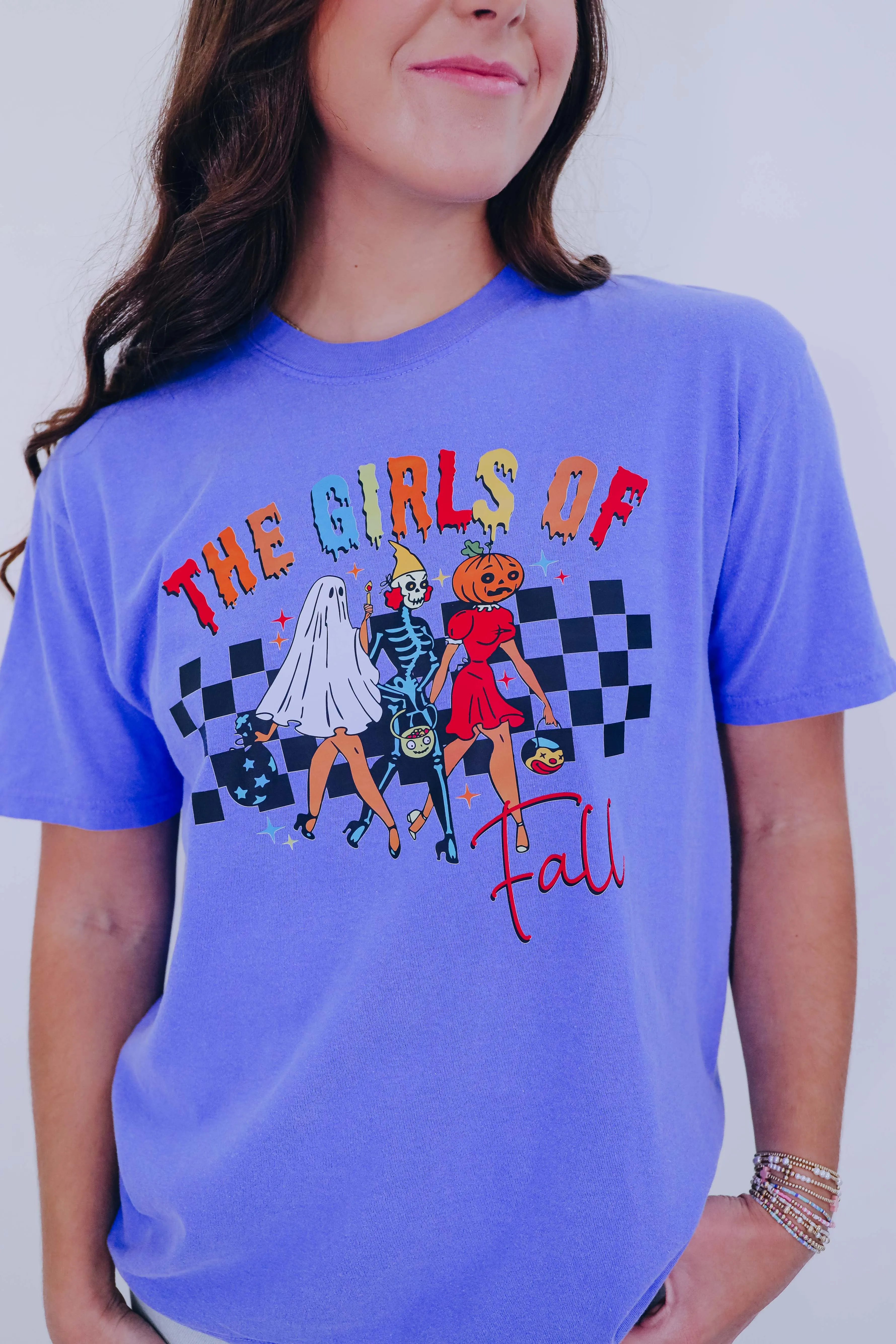 The Girls Of Fall Graphic Tee S-3X - Blue