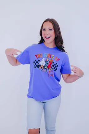 The Girls Of Fall Graphic Tee S-3X - Blue