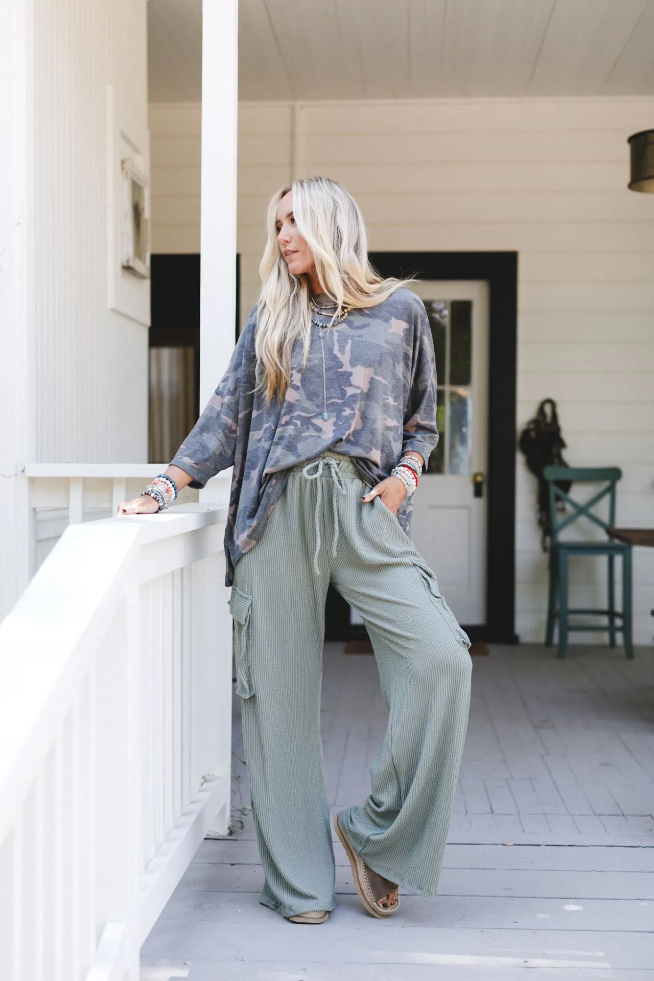 The Nest Keep It Cool Wide Leg Pants - Green