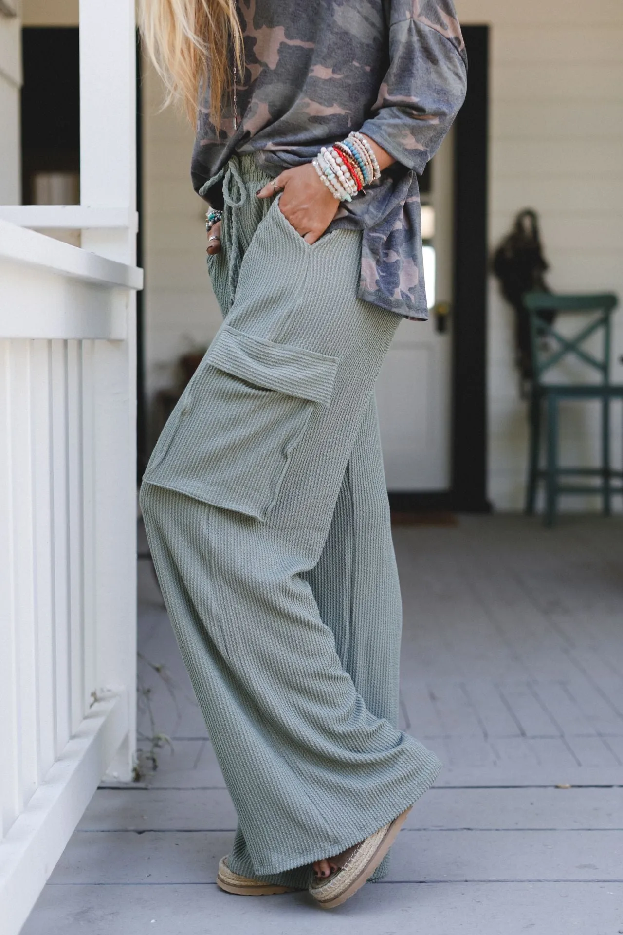 The Nest Keep It Cool Wide Leg Pants - Green