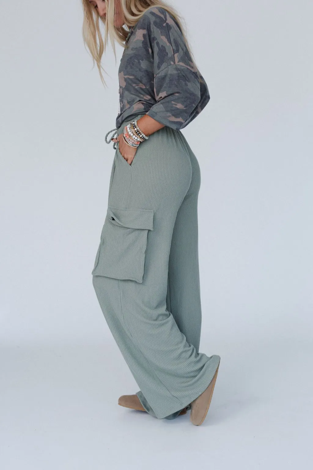 The Nest Keep It Cool Wide Leg Pants - Green