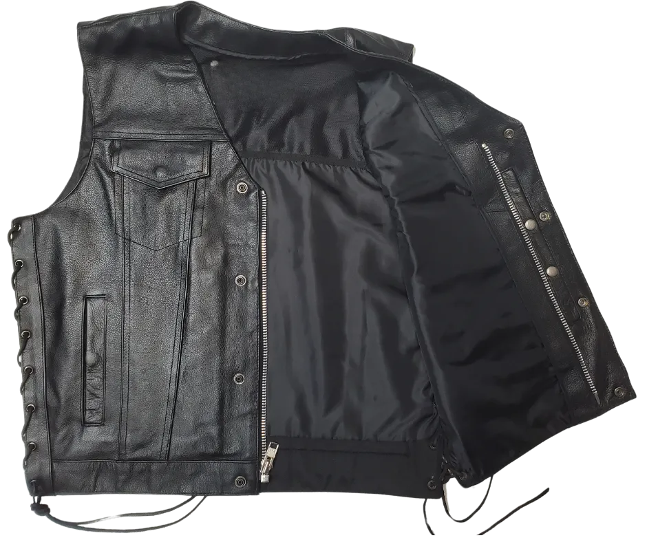 The "Shane" Men's Snap/Zip Leather Vest