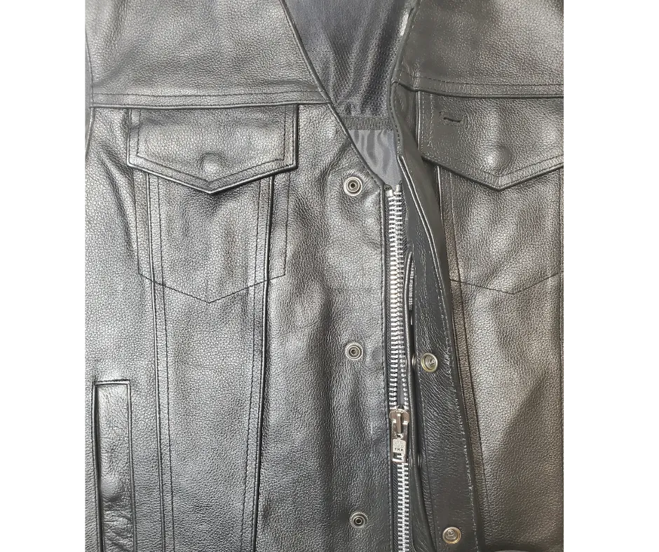 The "Shane" Men's Snap/Zip Leather Vest