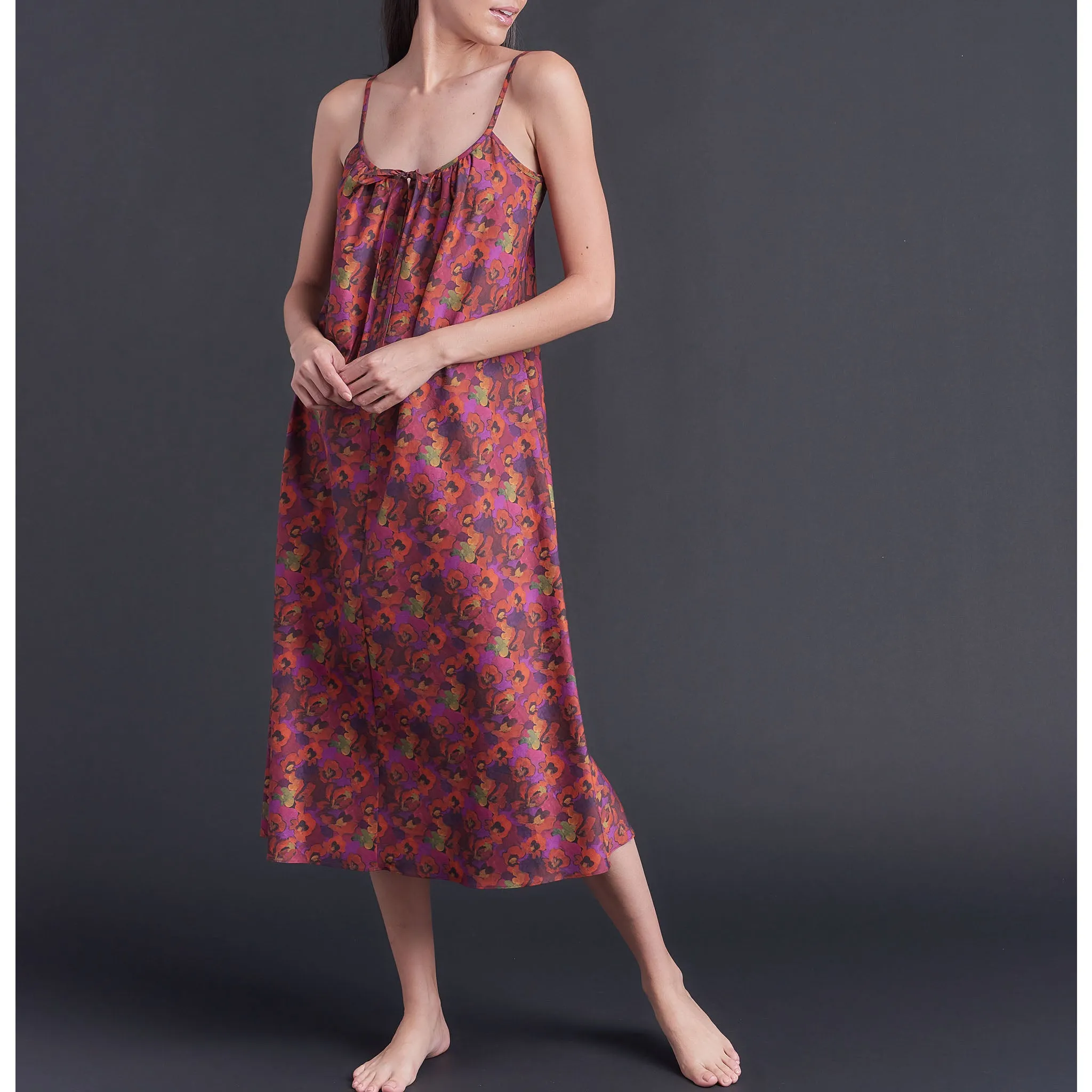 Thea Paneled Slip Dress in Gemma Rose Liberty Print Bias Cotton Lawn