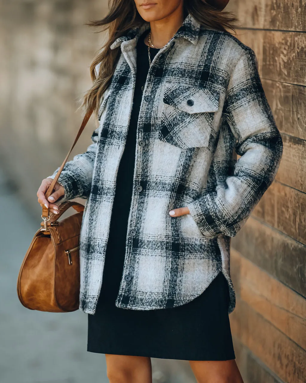 Toleet-Winter and Autumn Outfits Christmas/Thanksgiving_Chandra Plaid Shacket with Pockets