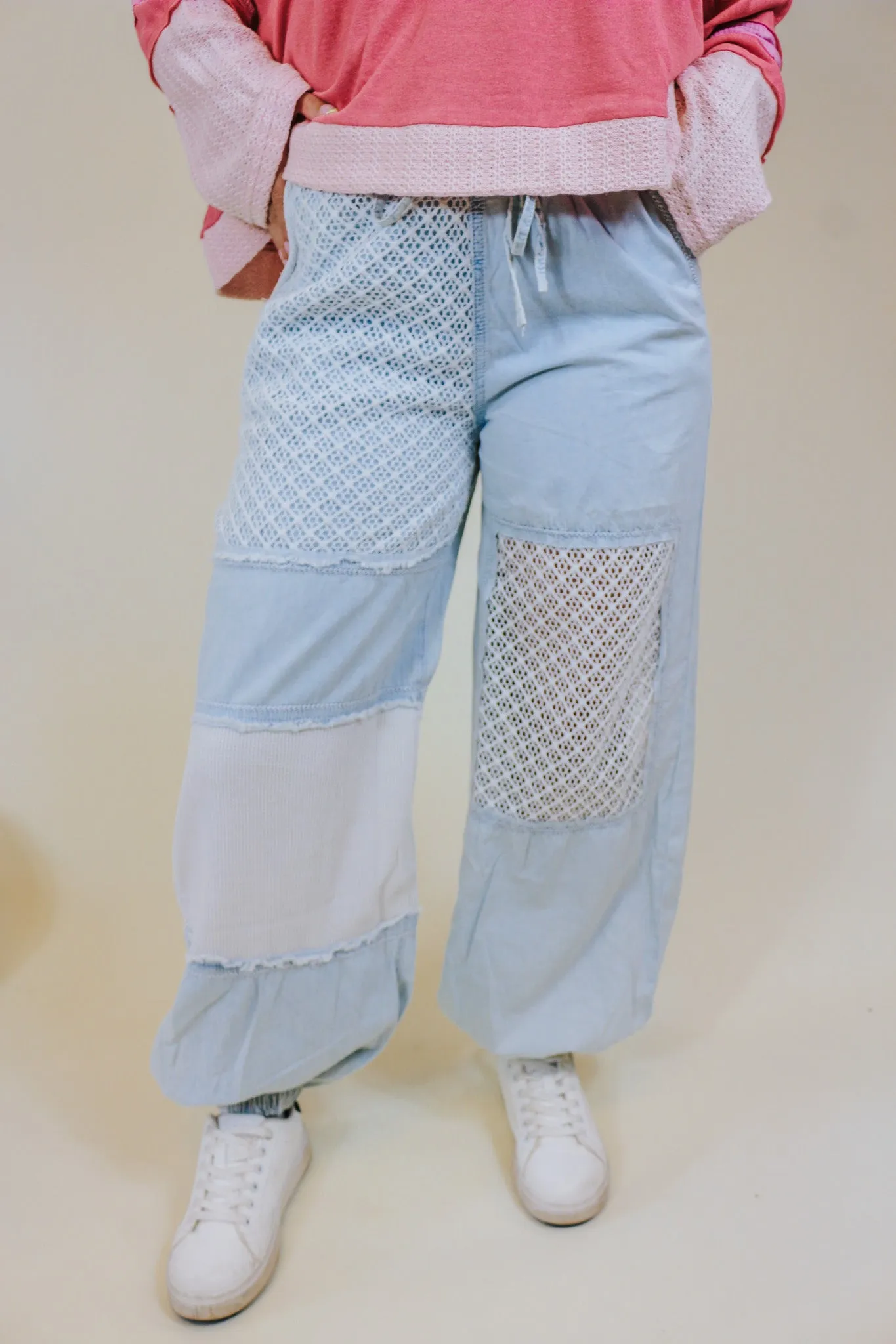 Top Of The Line Denim Lace Pants