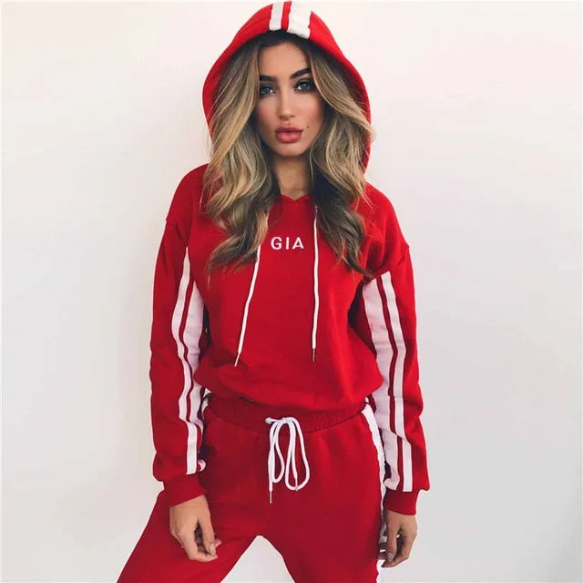 Tracksuit Women Two Piece Set Hoodie Sweatshirt Top and Pants Jogging Suit Chandal Mujer 2 Piezas Streetwear Casual Club Outfits