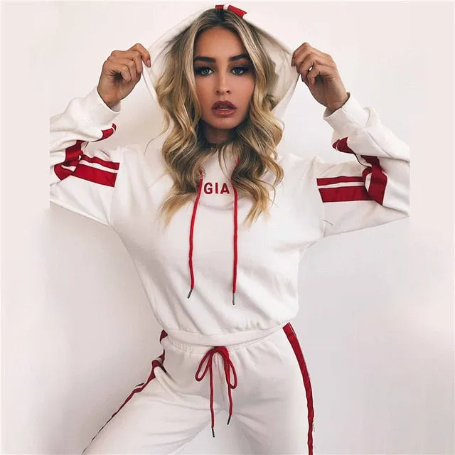 Tracksuit Women Two Piece Set Hoodie Sweatshirt Top and Pants Jogging Suit Chandal Mujer 2 Piezas Streetwear Casual Club Outfits