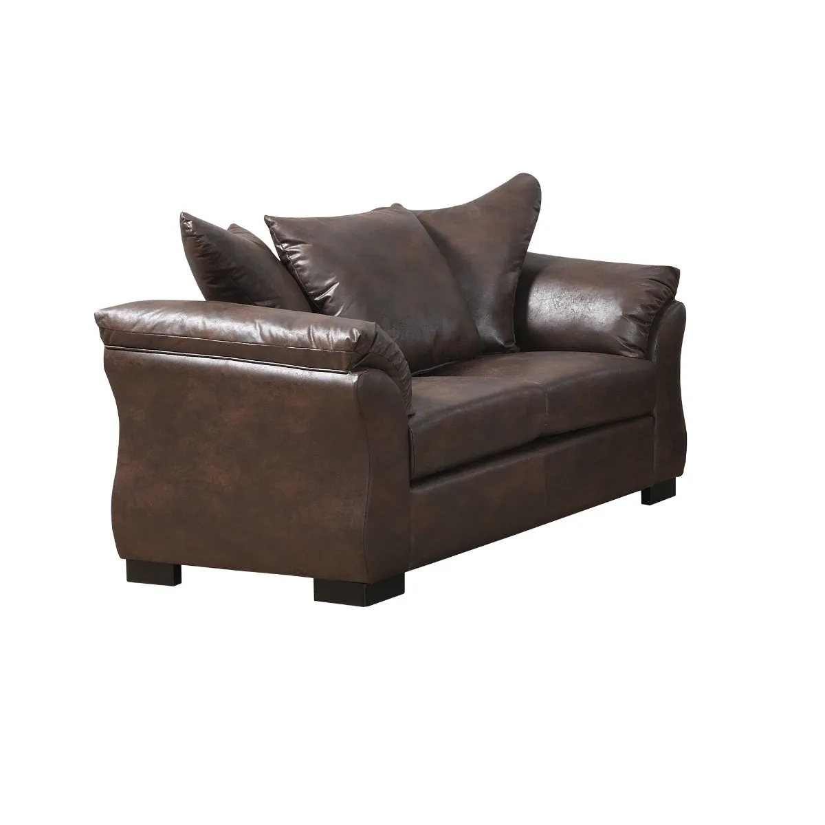 Transitional Modern Brown Loveseat with Polished Microfiber Upholstery