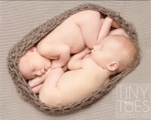 Twin Barley Chunky Baby Bowl Newborn Egg Brown