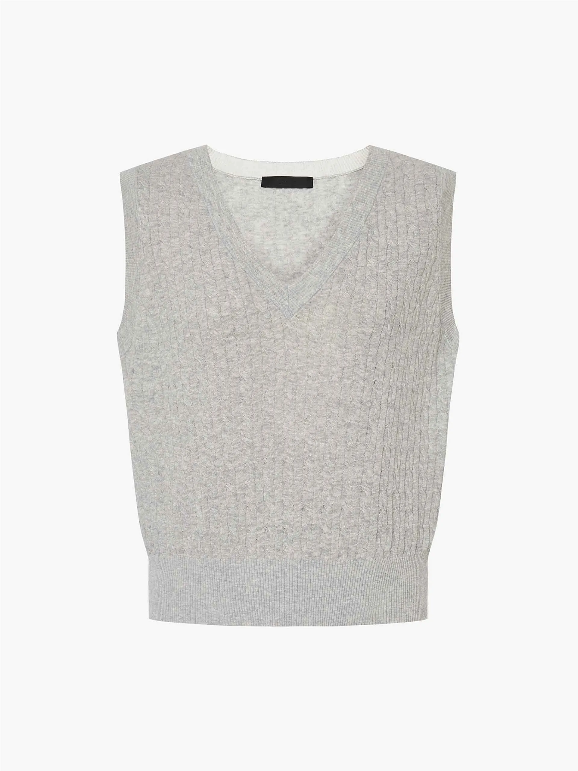 V-neck Cable Knit Vest