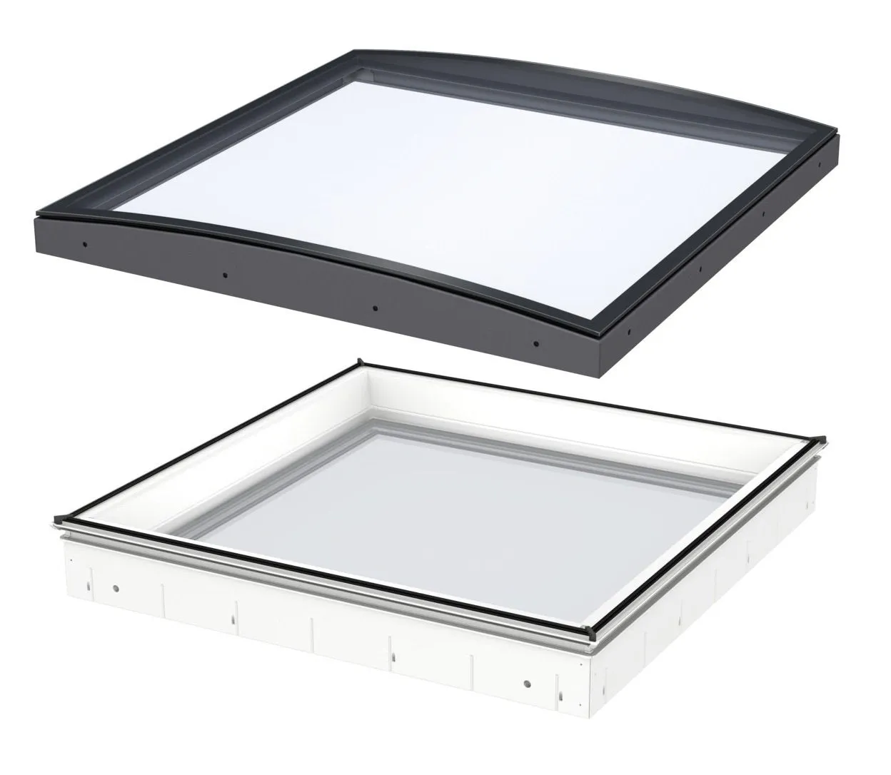 VELUX CFU 120120 1093 Fixed Curved Glass Package 120 x 120 cm (Including CFU Triple Glazed Base & ISU Curved Glass Top Cover)