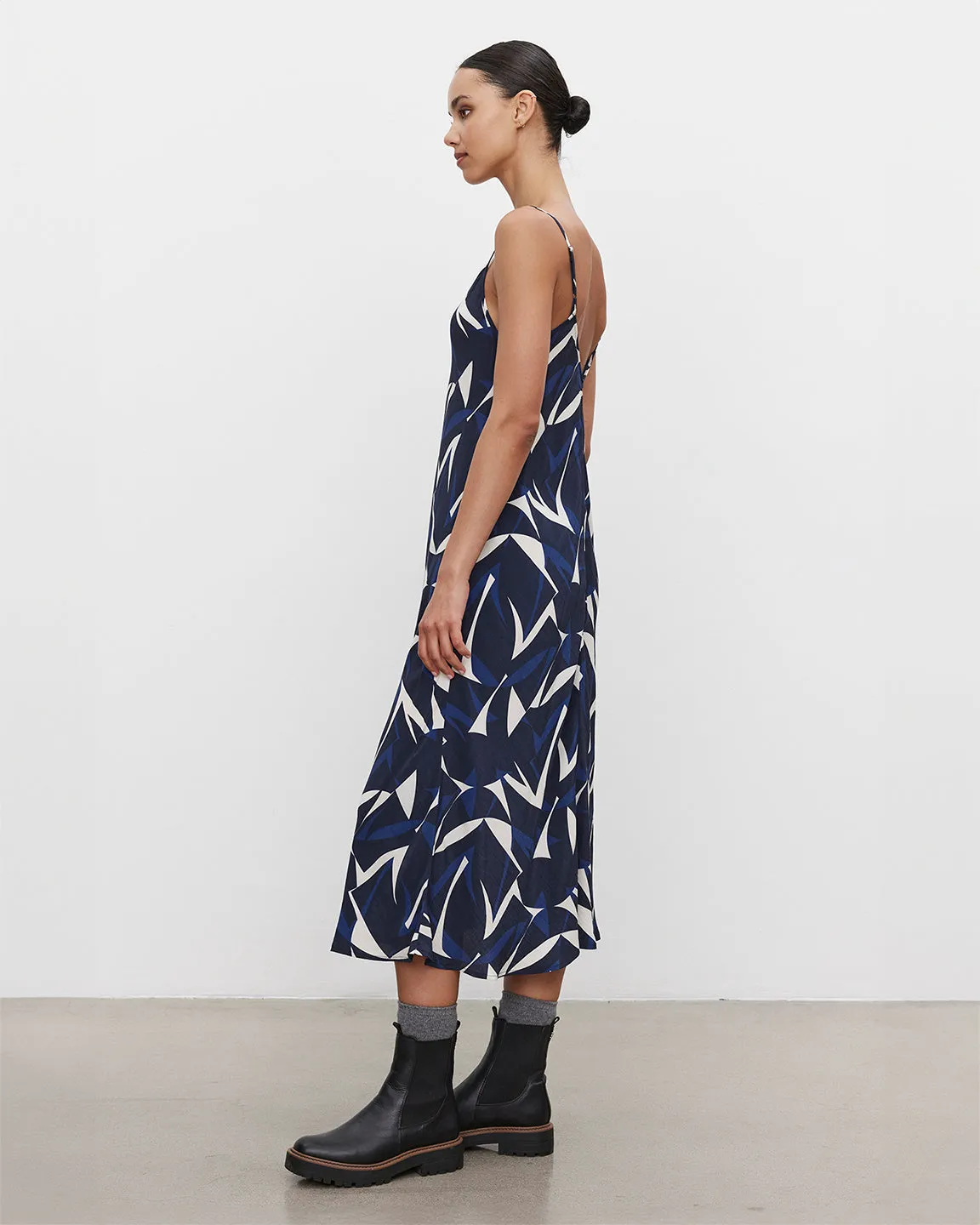 velvet by Graham and Spencer Perry Dress in Navy/Ecru