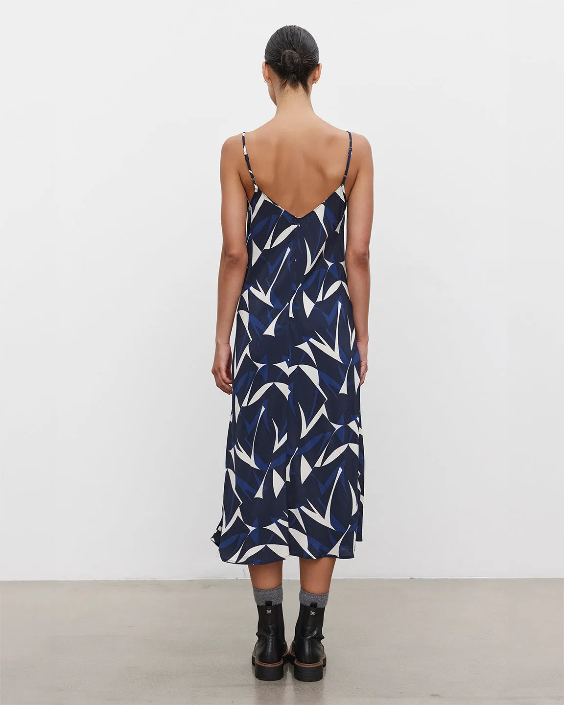 velvet by Graham and Spencer Perry Dress in Navy/Ecru