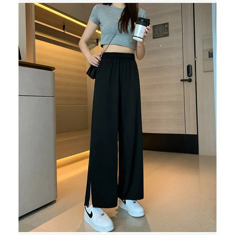 Versatile Split Loose-Fit Chiffon High-Waisted Pants