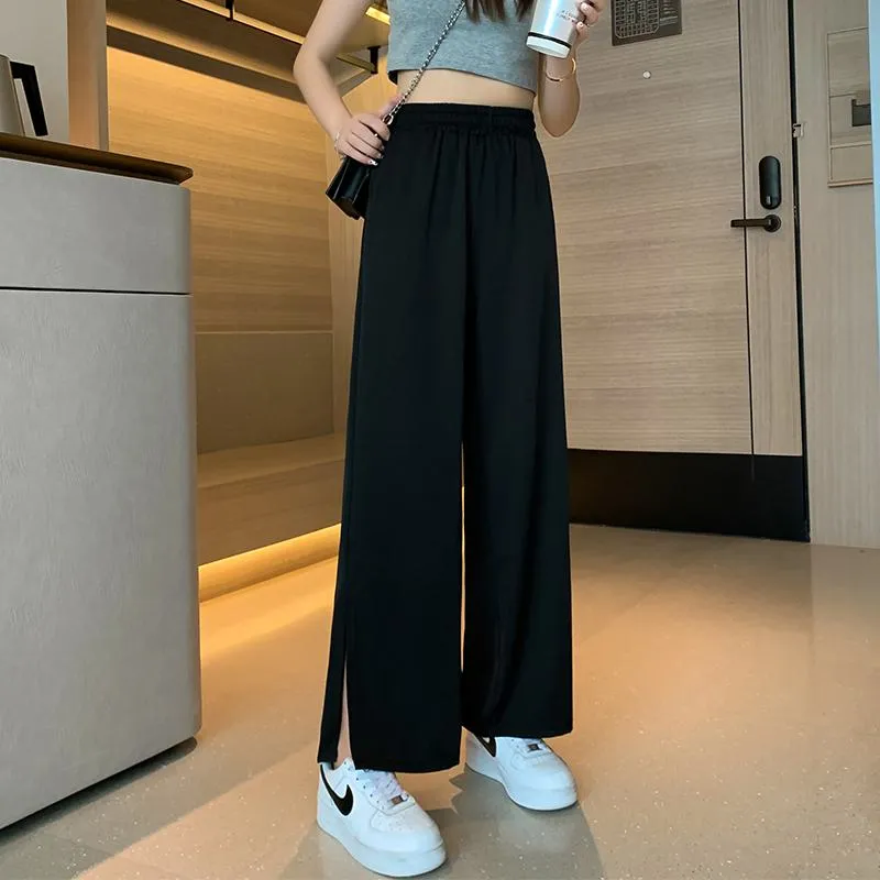 Versatile Split Loose-Fit Chiffon High-Waisted Pants