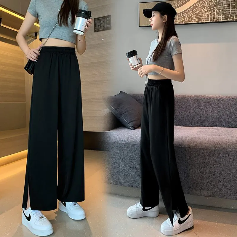 Versatile Split Loose-Fit Chiffon High-Waisted Pants