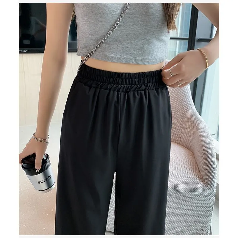 Versatile Split Loose-Fit Chiffon High-Waisted Pants