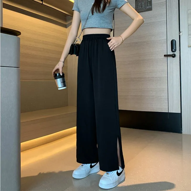 Versatile Split Loose-Fit Chiffon High-Waisted Pants