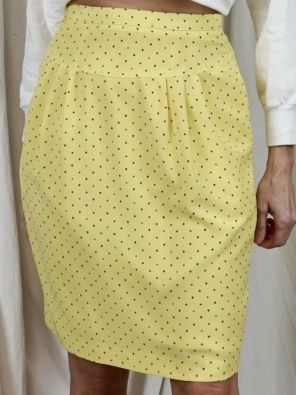 Vintage Canary Yellow Pencil Skirt