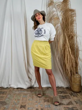 Vintage Canary Yellow Pencil Skirt