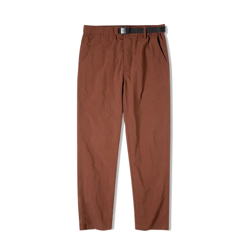 Vintage Mountain Style Quick Dry Casual Pants - Elastic Waist Straight Long Pants