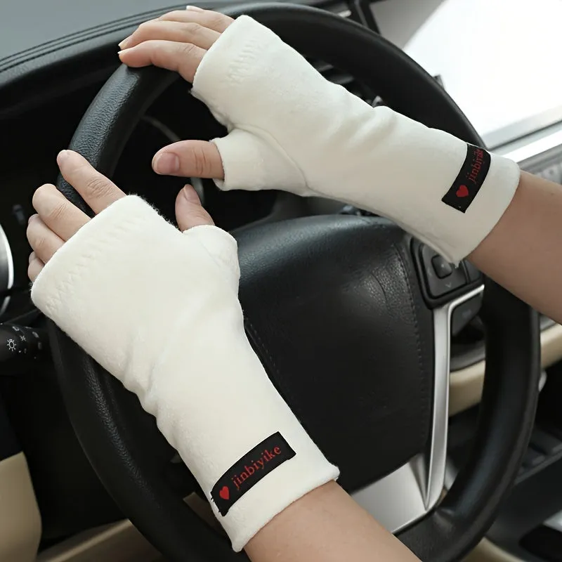 Warm Fingerless Gloves For Men Women, Winter Coldproof Gloves Arm Warmers For Outdoor Sports Driving And Riding