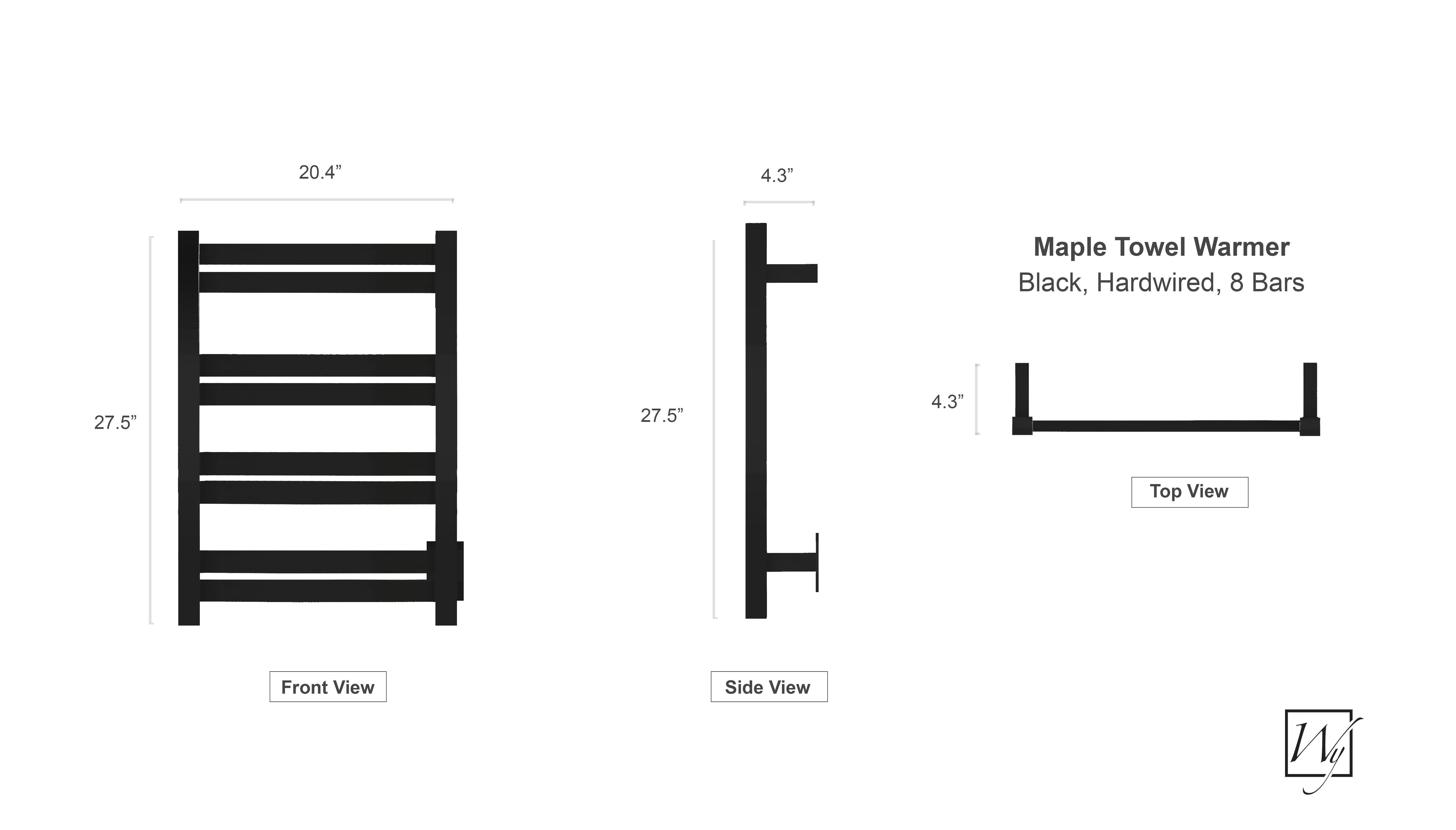 WarmlyYours Maple 8 Hardwired Towel Warmer - 20.4"w x 27.5"h