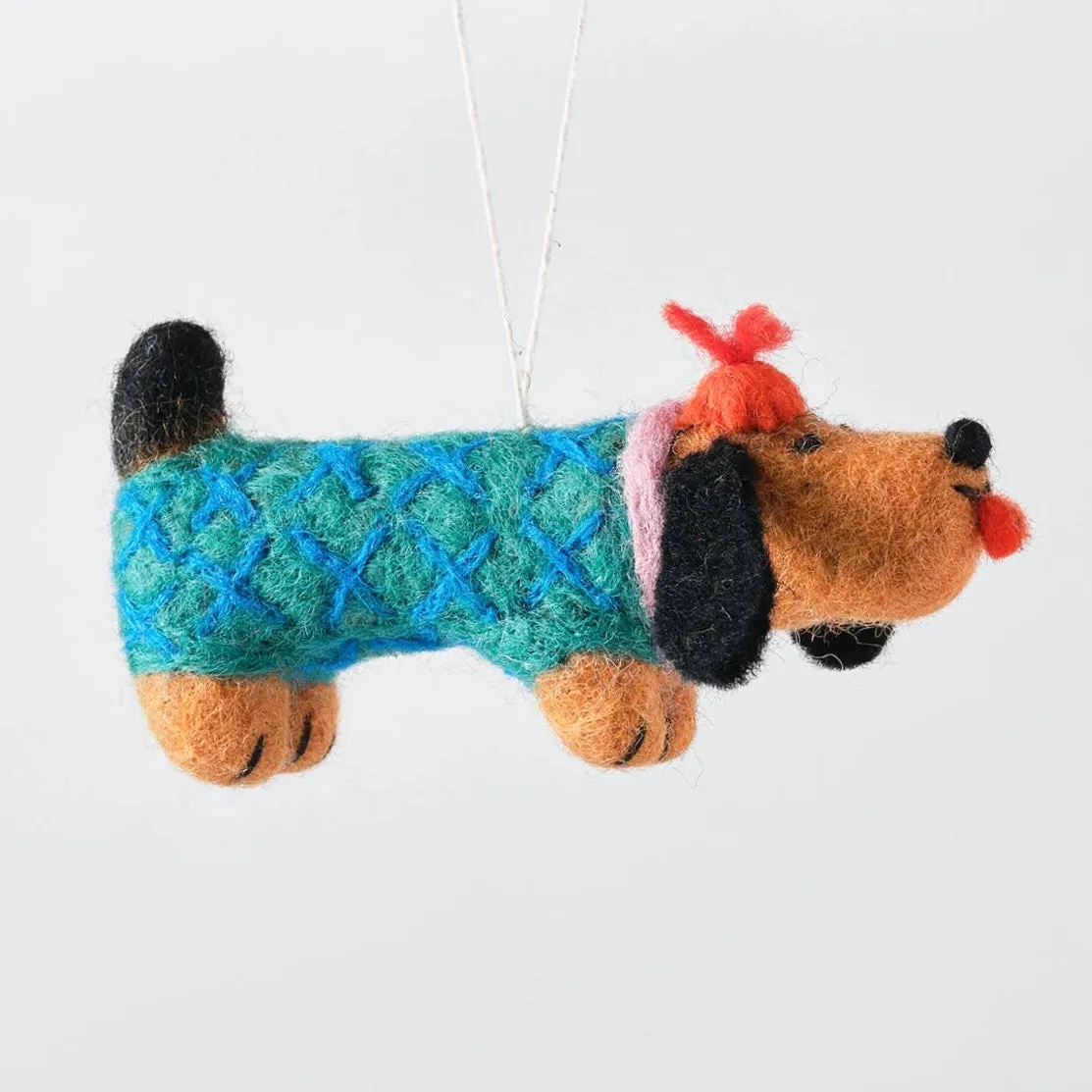 'Wiener' Hanging Felt Ornament