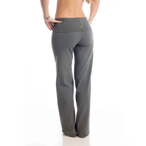 Wisdom Fold Over Yoga Pants - Charcoal LONG