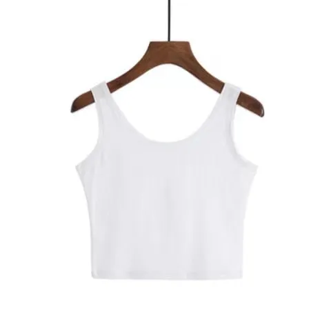 Wjczt 2022 Fashion Sexy Women Candy Colour Crop Tops Sleeveless Short Cotton Knitted Casual Tube Top Female Sleeveless Cropped Vest