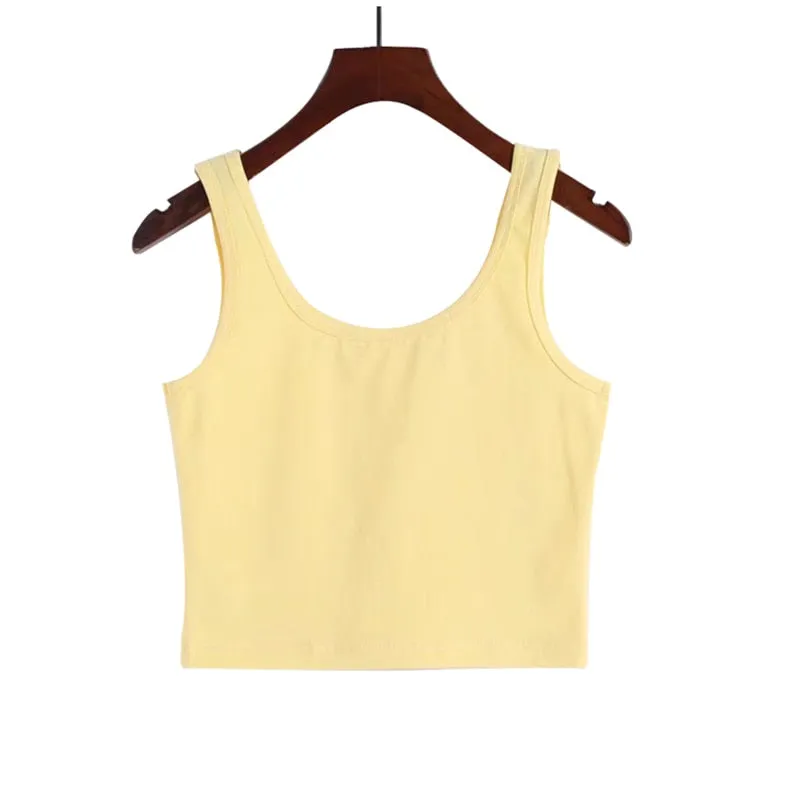 Wjczt 2022 Fashion Sexy Women Candy Colour Crop Tops Sleeveless Short Cotton Knitted Casual Tube Top Female Sleeveless Cropped Vest