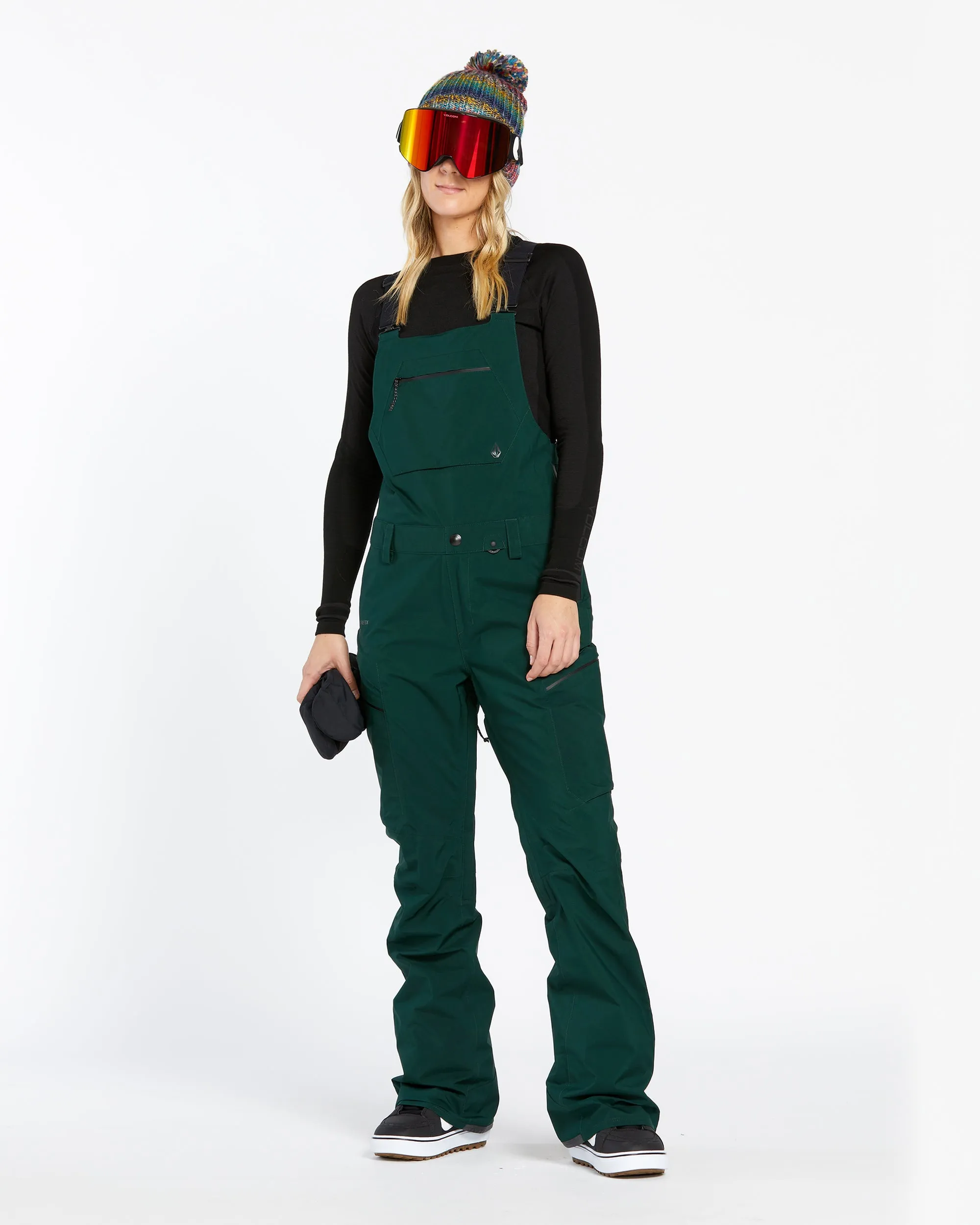 Womens Elm Stretch Gore Bib Overalls - Scarab