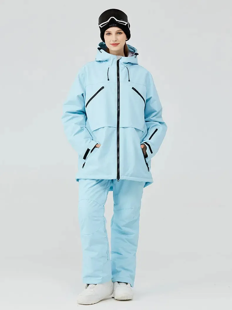 Women's Insulated Zip-up Snow Jacket & Pants Set