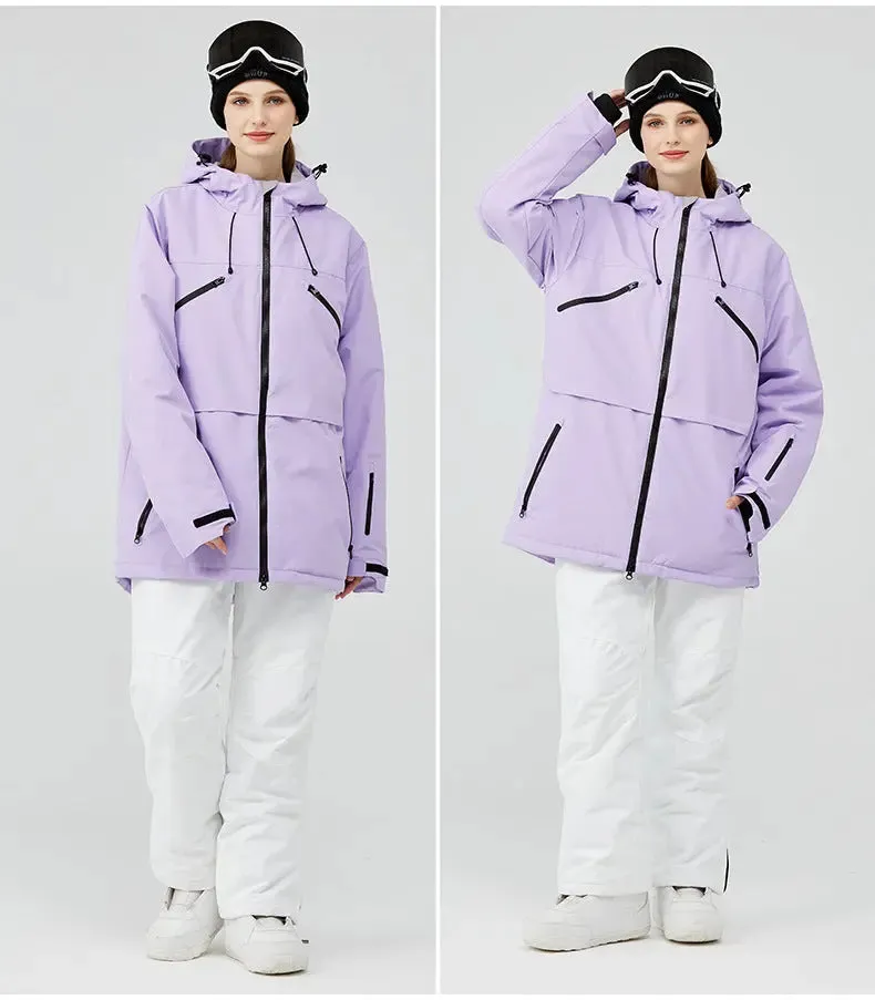 Women's Insulated Zip-up Snow Jacket & Pants Set