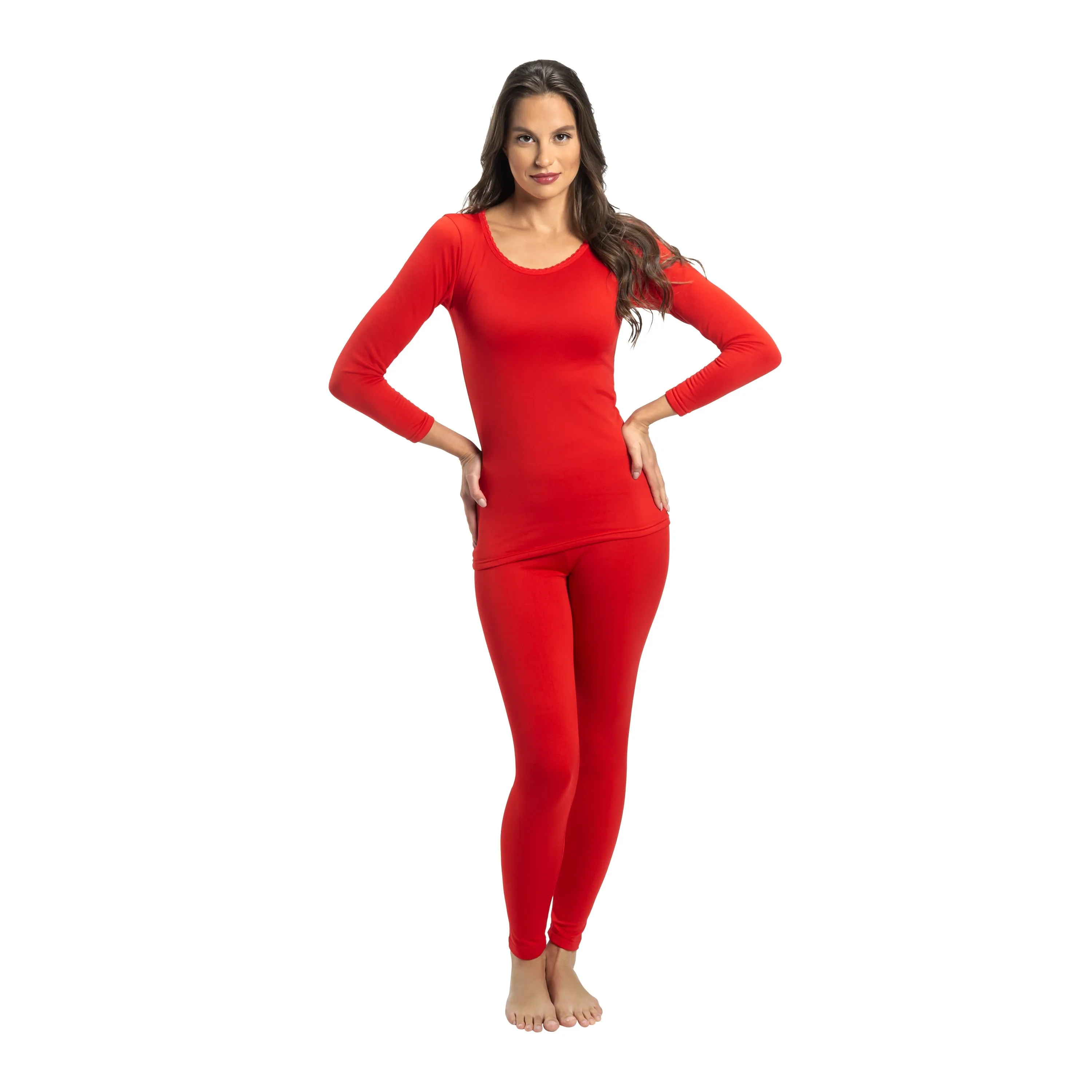 Women's Solid Thermal Set