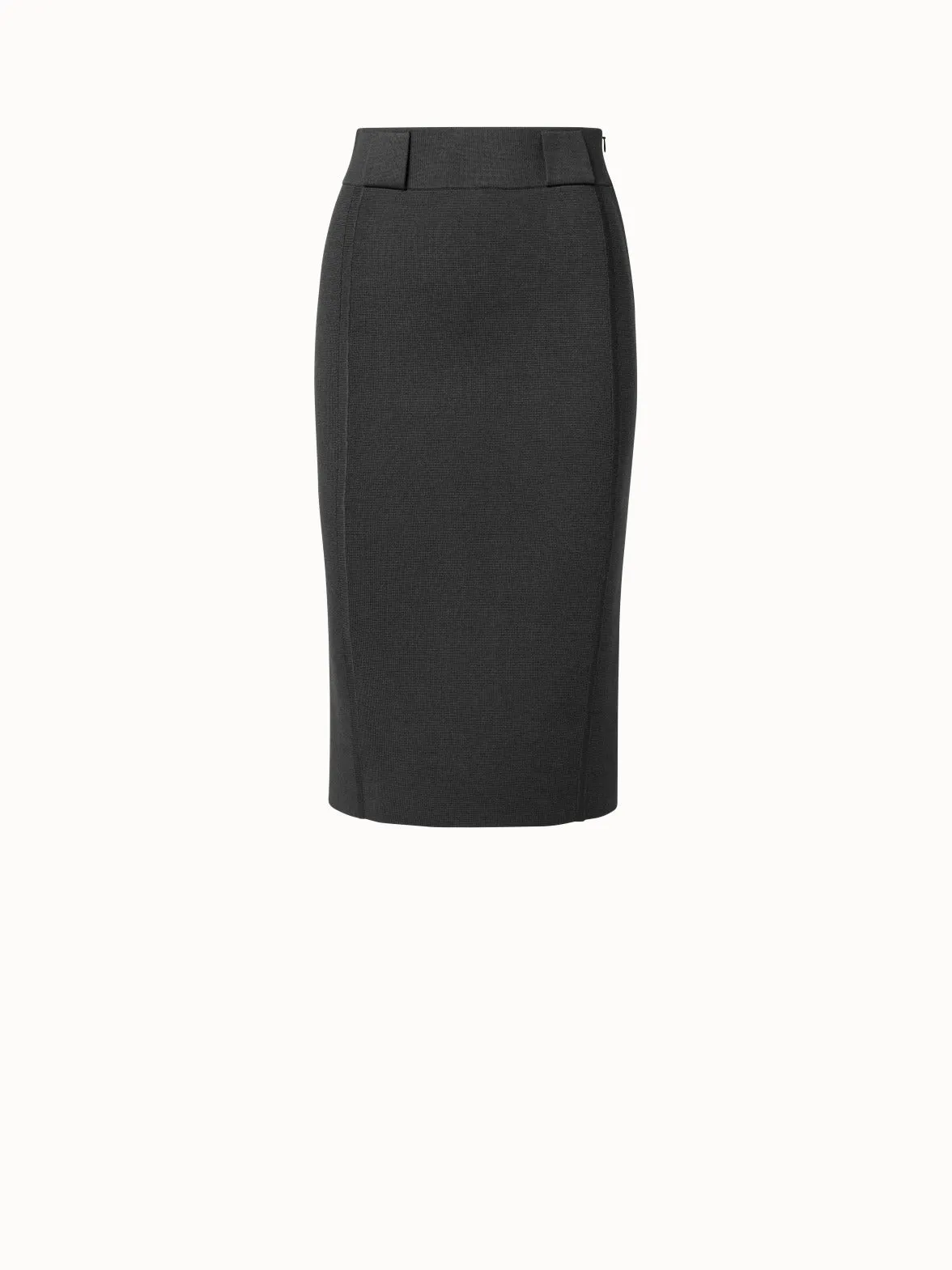 Wool Silk Stretch Pencil Skirt