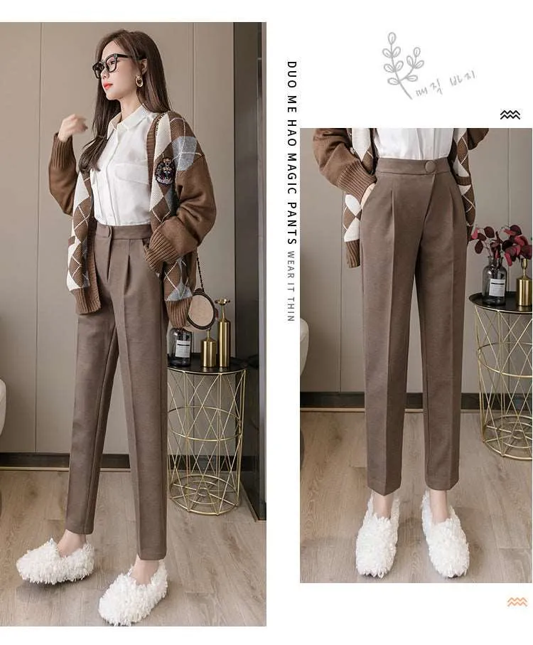 Woolen Trousers Women Are Thin Daddy Harem Pants