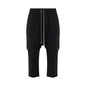 Woven Cargo Cropped Pants in Black