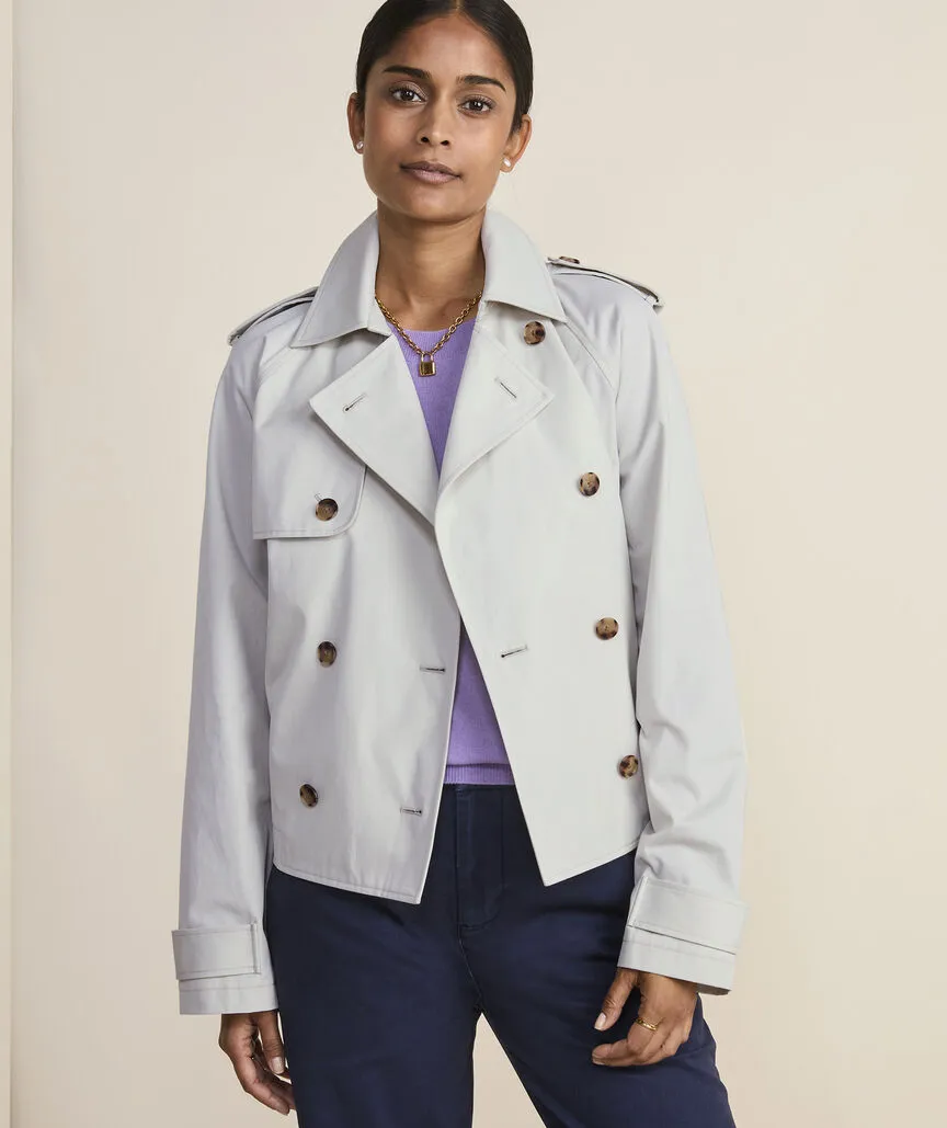 Ws Cropped Trench Coat Stone