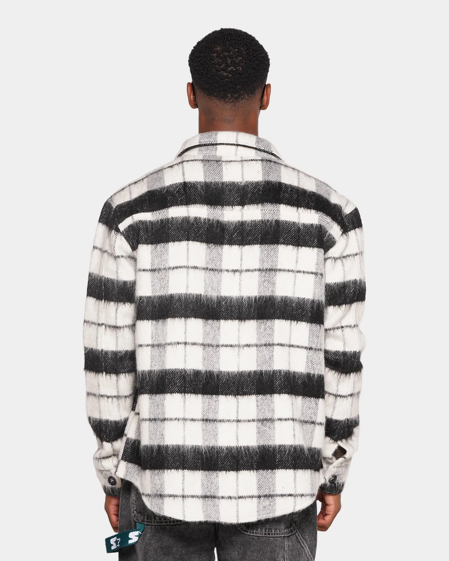 XXIII Manon Plaid Mohair Shacket Black/White