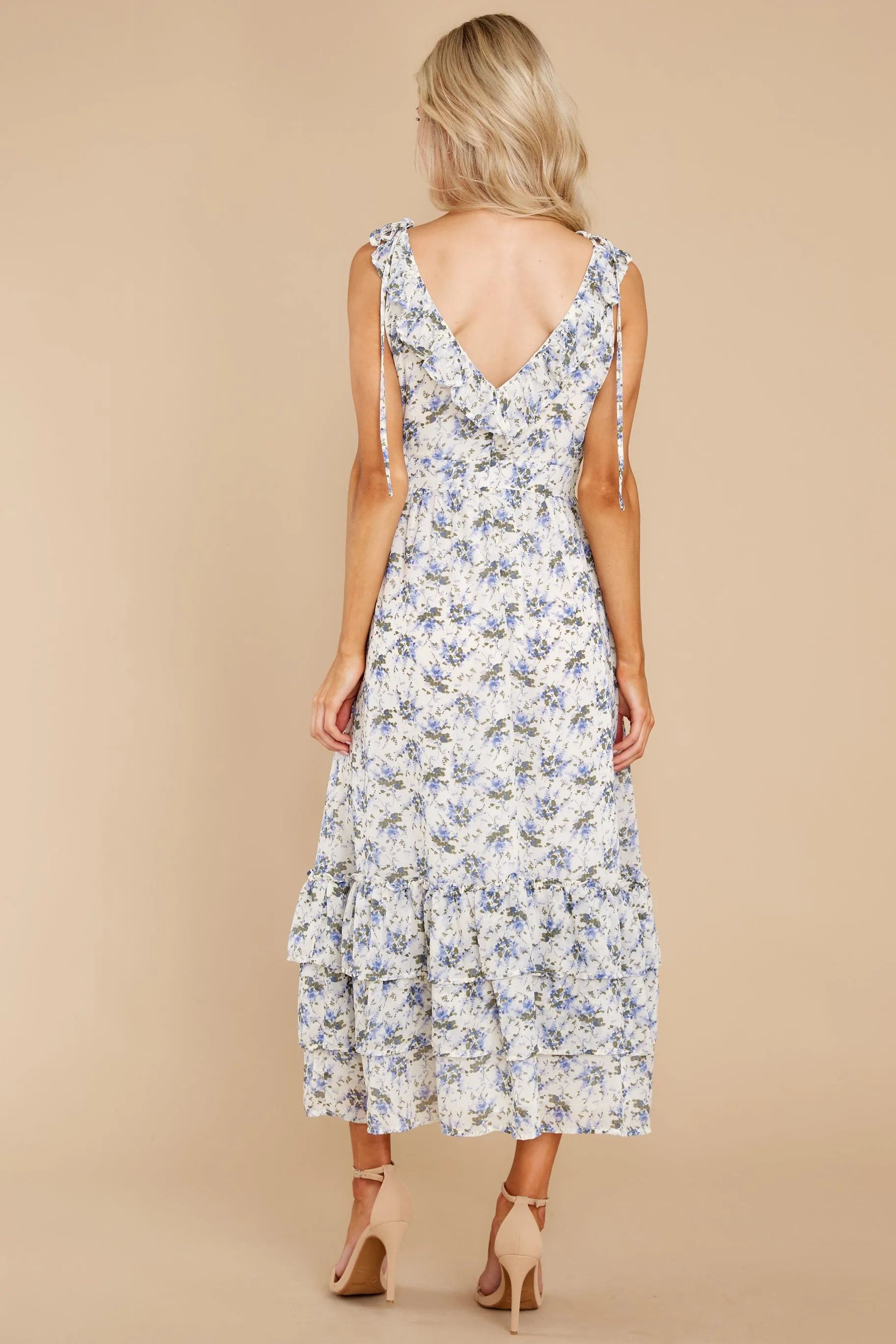 You Mean Everything Blue And White Floral Print Maxi Dress